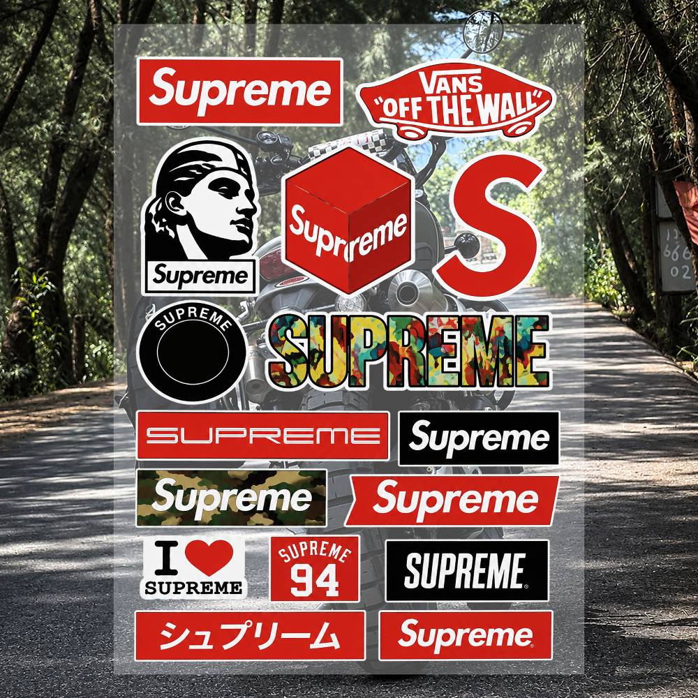 Supreme Brand Streetwear - A-s-supreme-es Streetwear Brand Stickers Set Waterproof