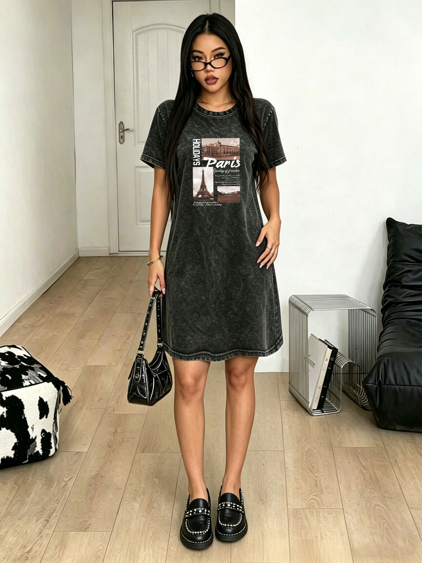 Women's washed vintage T-shirt - огляд і ціна Streetwear Brand Paris